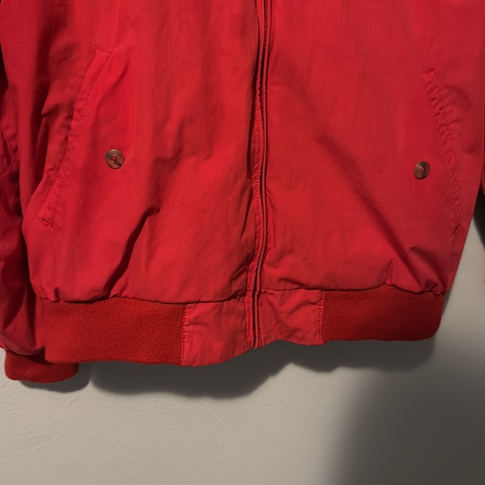 Vintage 80s American Eagle Barn Jacket Red Plaid Linging Pockets Zip FUC Flaw - Picture 9 of 16